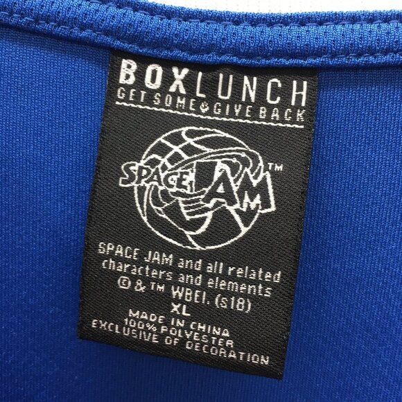 Vintage Box Lunch Space Jam Tune Squad Warmup Jersey Shirt Men XL Blue V Neck - Picture 5 of 8